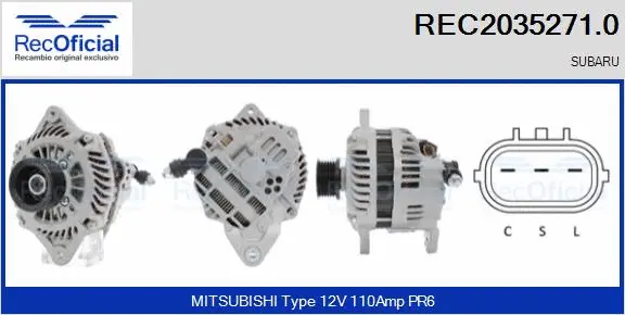 Alternateur RECOFICIAL REC2035271.0