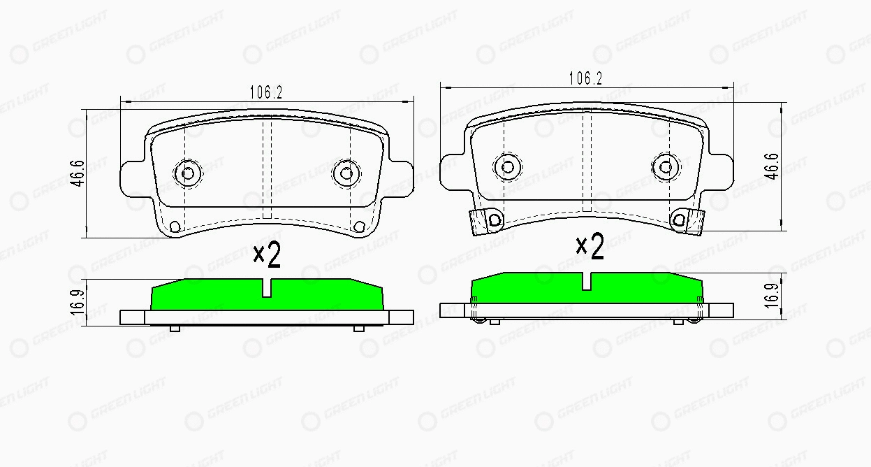 Kit de plaquettes de frein, frein à disque Automotive Adriado GLBP0090