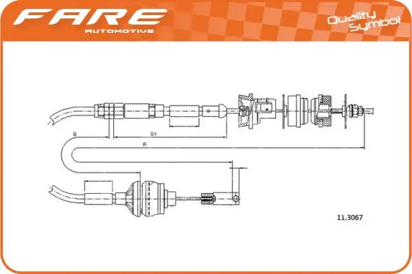 Tirette à câble, commande d'embrayage FARE-RCH 24769