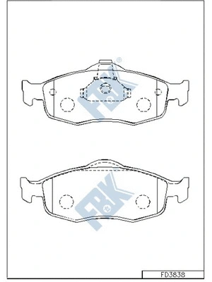Kit de plaquettes de frein, frein à disque FBK FD3838