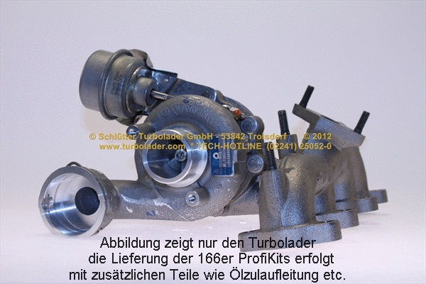 Turbocompresseur, suralimentation SCHLÜTTER TURBOLADER 166-00280
