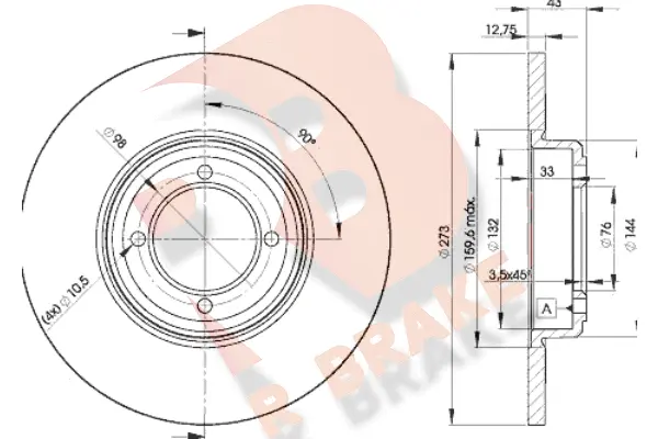 Disque de frein R BRAKE 78RBD24642
