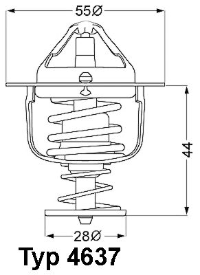 Thermostat, liquide de refroidissement BorgWarner (Wahler) 4637.82D
