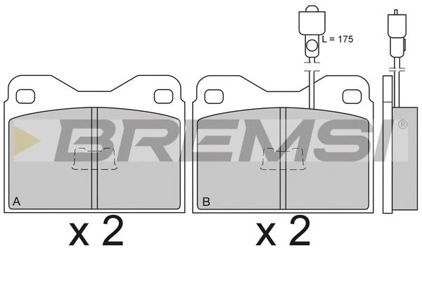 Kit de plaquettes de frein, frein à disque BREMSI BP2098