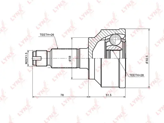 Jeu de joints, arbre de transmission LYNXAUTO CO-3693