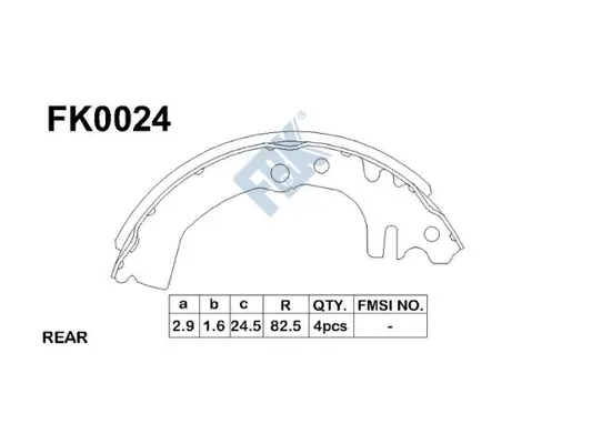Jeu de mâchoires de frein FBK FK0024
