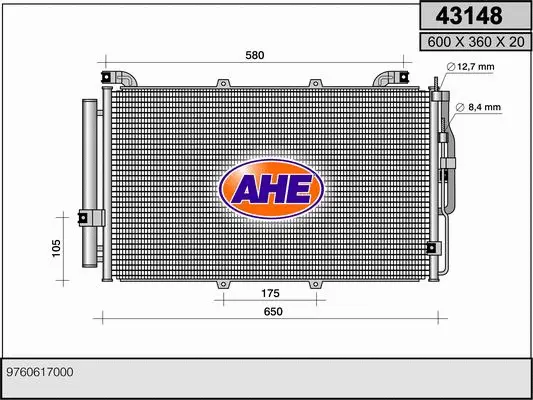 Condenseur, climatisation AHE 43148