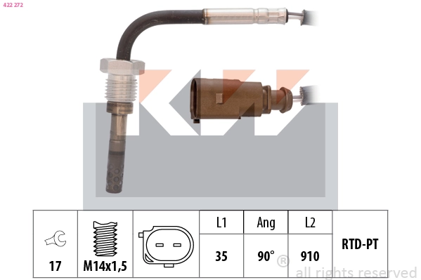Capteur, température des gaz KW 422 272