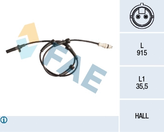 Capteur, vitesse de roue FAE 78178