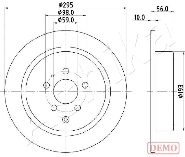 Disque de frein ASHIKA 61-00-0608C