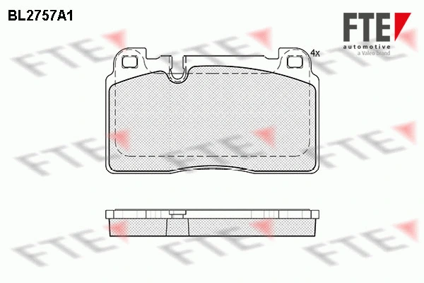 Kit de plaquettes de frein, frein à disque FTE 9010965