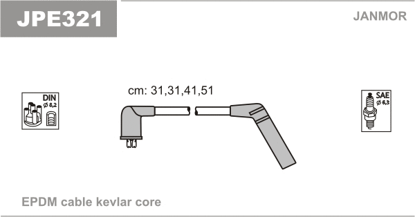 Kit de câbles d'allumage JANMOR JPE321