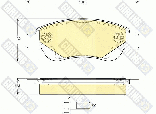 Kit de plaquettes de frein, frein à disque GIRLING 6116334