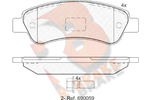 Kit de plaquettes de frein, frein à disque R BRAKE RB1804