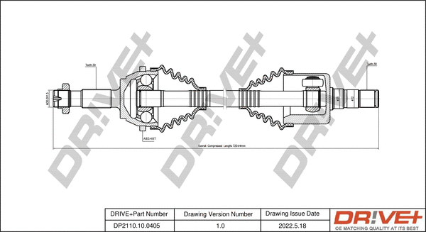 Arbre de transmission Dr!ve+ DP2110.10.0405