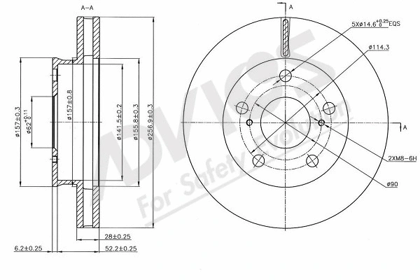 Disque de frein ADVICS-SEA A6F461