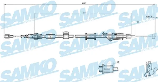 Tirette à câble, frein de stationnement SAMKO C0916B