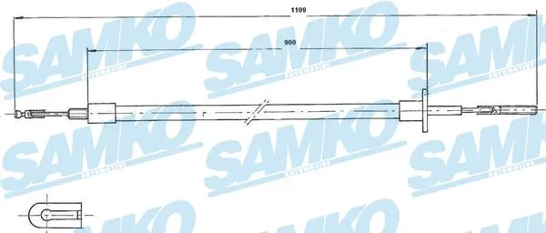 Tirette à câble, commande d'embrayage SAMKO C0051C