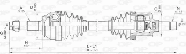 Arbre de transmission OPEN PARTS DRS6426.00