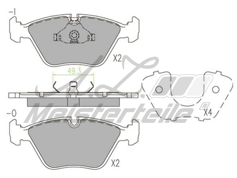 Kit de plaquettes de frein, frein à disque A.Z. Meisterteile AZMT-44-022-2128