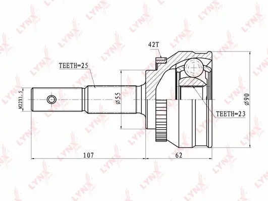 Jeu de joints, arbre de transmission LYNXAUTO CO-5738A