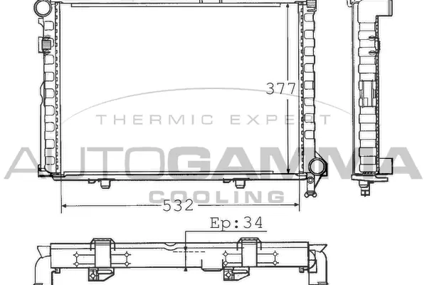 Radiateur, refroidissement du moteur AUTOGAMMA 100546