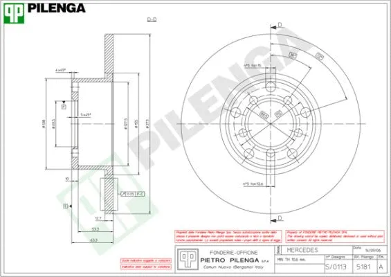 Disque de frein PILENGA 5181