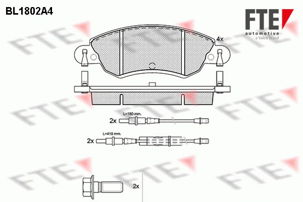 Kit de plaquettes de frein, frein à disque FTE 9010375