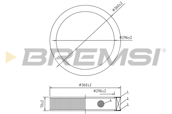 Filtre à air BREMSI FA2167