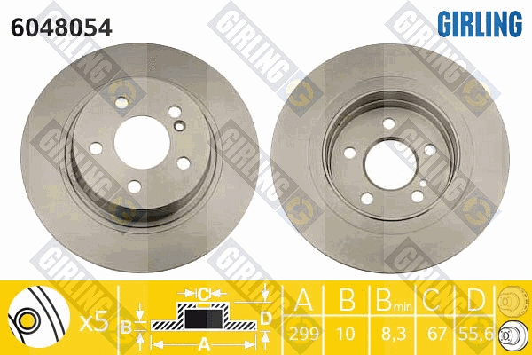 Disque de frein GIRLING 6048054