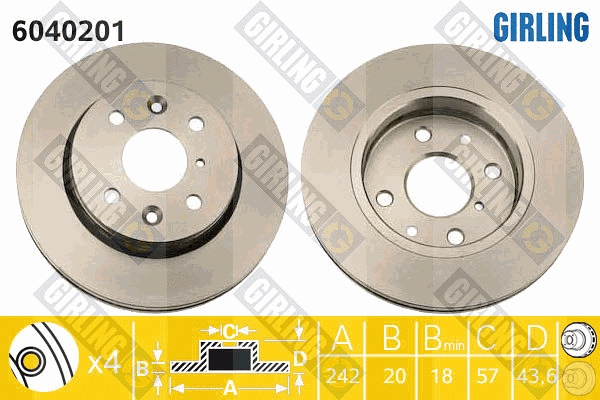 Disque de frein GIRLING 6040201