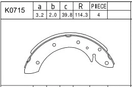 Jeu de mâchoires de frein ASIMCO K0715