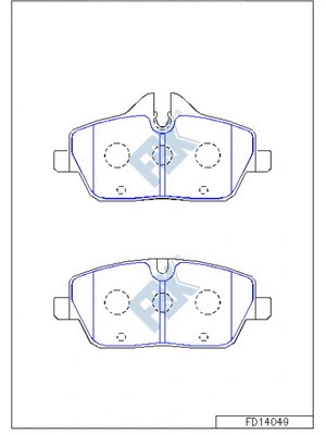 Kit de plaquettes de frein, frein à disque FBK FD14049