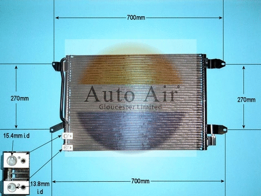 Condenseur, climatisation AUTO AIR GLOUCESTER 16-1392