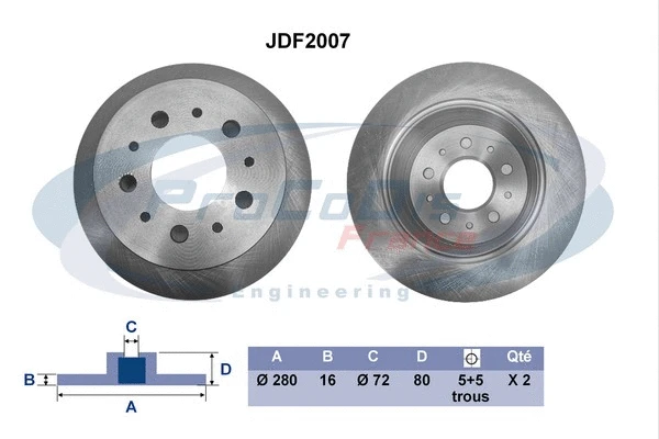 Disque de frein PROCODIS FRANCE JDF2007