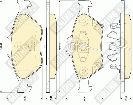 Kit de plaquettes de frein, frein à disque GIRLING 6134579