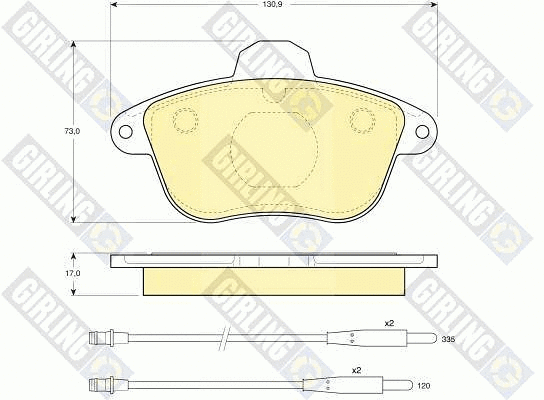 Kit de plaquettes de frein, frein à disque GIRLING 6107963