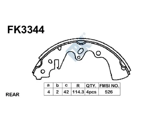 Jeu de mâchoires de frein FBK FK3344