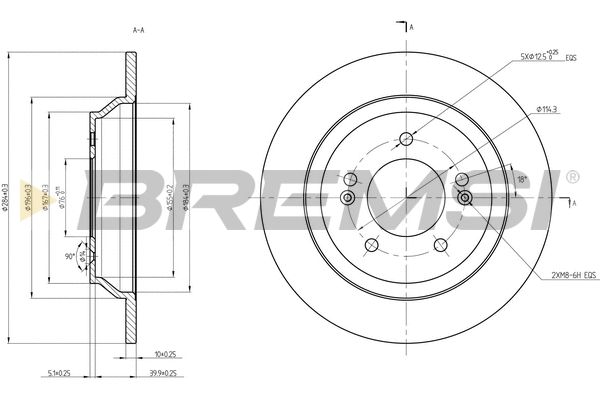 Disque de frein BREMSI CD8608S