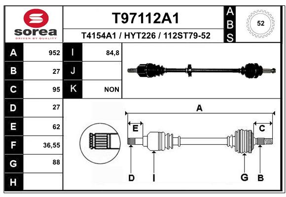 Arbre de transmission EAI T97112A1