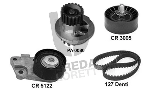 Pompe à eau + kit de courroie crantée BREDA LORETT KPA0190A
