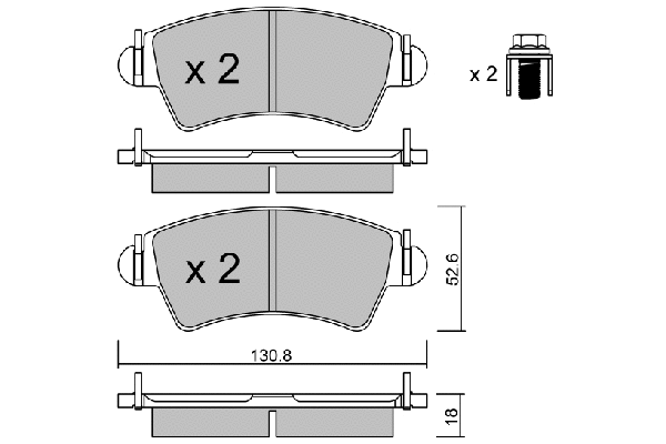Kit de plaquettes de frein, frein à disque AISIN BPPE-1015