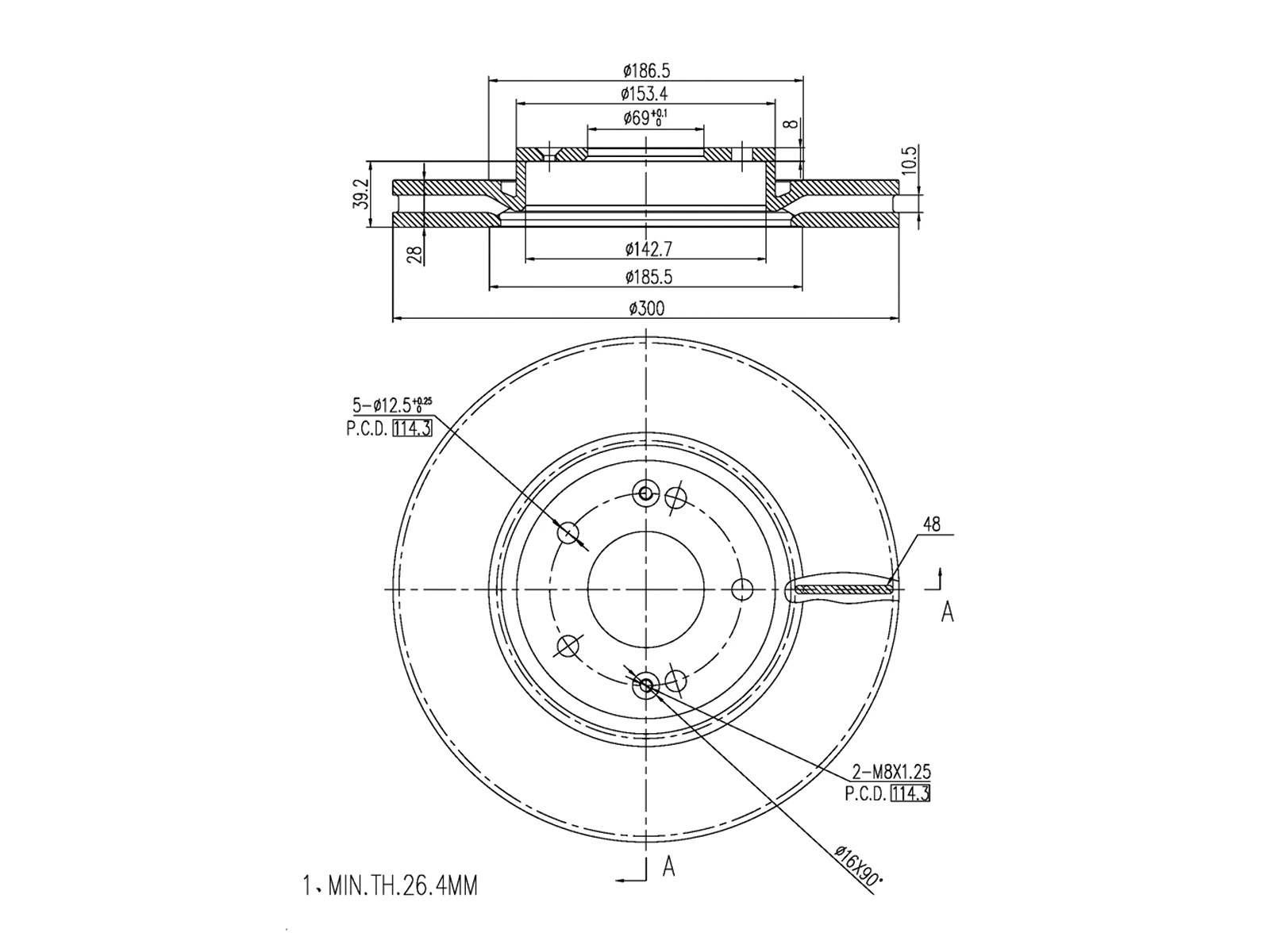 Disque de frein A.Z. Meisterteile AZMT-44-024-1322