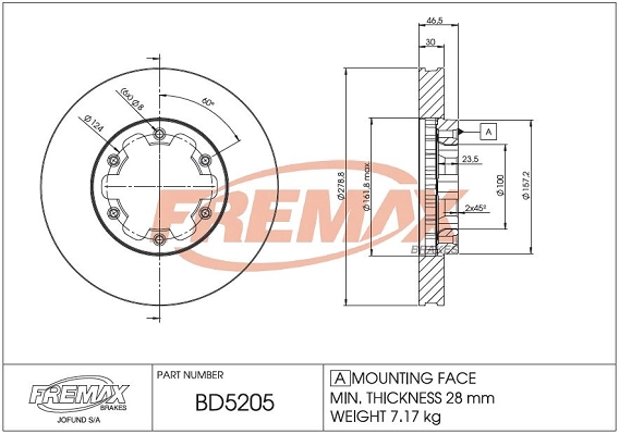 Disque de frein FREMAX BD-5205