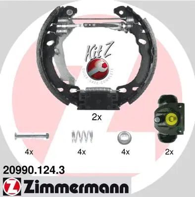 Jeu de mâchoires de frein ZIMMERMANN 20990.124.3