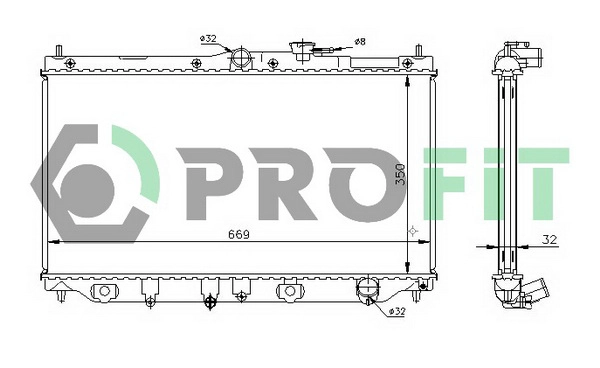Radiateur, refroidissement du moteur PROFIT PR 2922A1