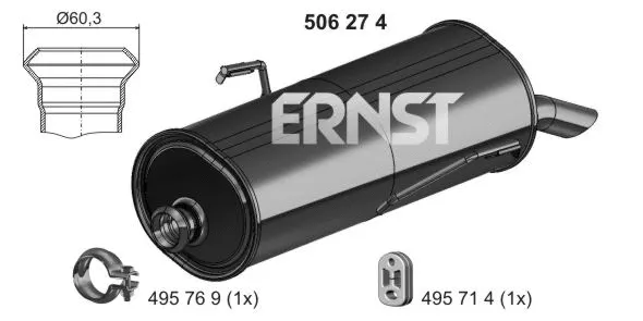 Silencieux arrière ERNST 506274