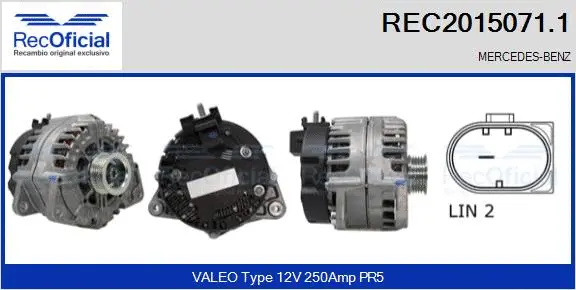 Alternateur RECOFICIAL REC2015071.1