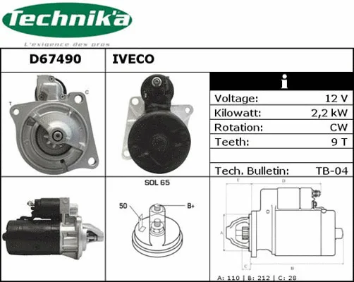 Démarreur Technika D67490