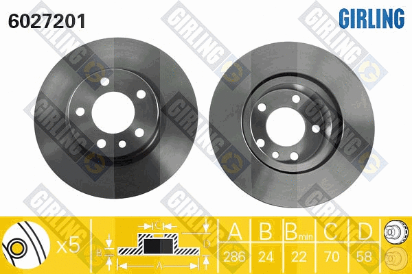 Disque de frein GIRLING 6027201